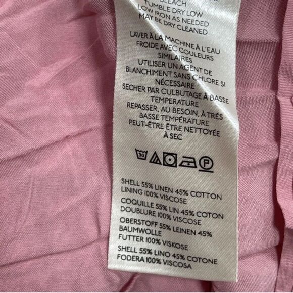 Anthropologie Maeve Linen Pleated-Waist Hanky-Hem Midi Dress linen large - Picture 10 of 13